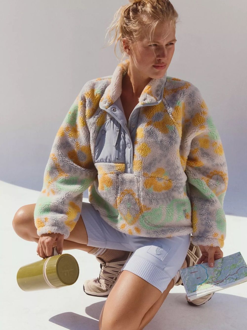 Free People Hit The Slopes Printed Fleece Jacket - Picture 1 of 3